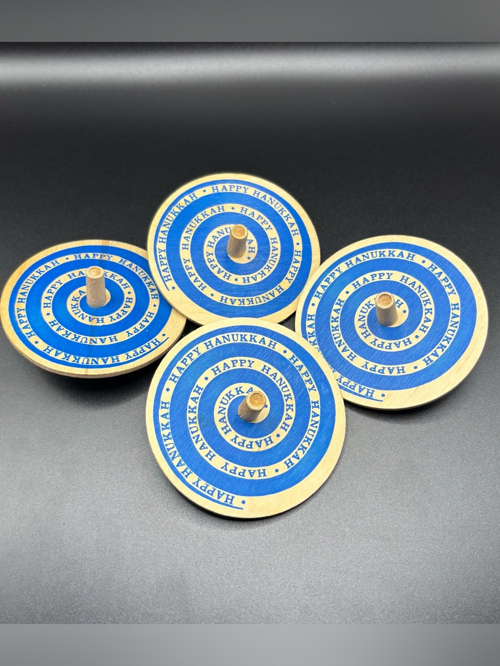 Vintage 1986 The Toycrafter Hanukkah Optical Illusion Tops (4pc Lot)